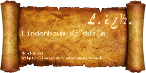 Lindenbaum Ádám névjegykártya